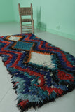 Vintage Colorful Moroccan Berber Rug – 2.5 FT X 6 FT | Bold Boho Charm