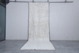 Custom Handmade Moroccan Runner Rug - White Wool Rug