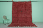 Red Vintage Handmade Moroccan Berber Rug – 7.2 FT X 11.3 FT | Authentic Artisan Crafted Design