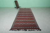 Vintage Handwoven Kilim Rug – 4.4 x 9.2 FT, Authentic Moroccan Geometric Patterns