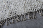 Custom Handmade Moroccan Runner Rug - White Wool Rug