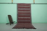 Vintage Handwoven Kilim Rug – 4.4 x 9.2 FT, Authentic Moroccan Geometric Patterns