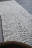 Custom Handmade Moroccan Runner Rug - White Wool Rug