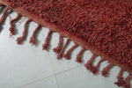Red Vintage Handmade Moroccan Berber Rug – 7.2 FT X 11.3 FT | Authentic Artisan Crafted Design