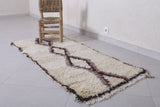 2.4 x 5.7 ft Moroccan Berber Rug | Minimalist Diamond Pattern