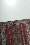 Vintage Handwoven Kilim Rug – 4.4 x 9.2 FT, Authentic Moroccan Geometric Patterns