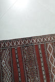 Vintage Handwoven Kilim Rug – 4.4 x 9.2 FT, Authentic Moroccan Geometric Patterns