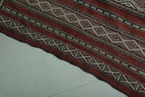 Vintage Handwoven Kilim Rug – 4.4 x 9.2 FT, Authentic Moroccan Geometric Patterns