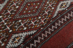 Vintage Handwoven Kilim Rug – 4.4 x 9.2 FT, Authentic Moroccan Geometric Patterns