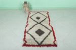 2.2 x 5.6 ft Moroccan Rug – Handwoven Berber Carpet with Geometric Design