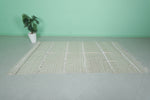 Elegant Moroccan Wedding Blanket Rug - 5 FT X 8.9 FT - Ivory Striped Design