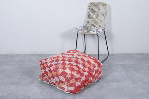 Moroccan vintage ottoman pouf | Handwoven with bold tribal patterns