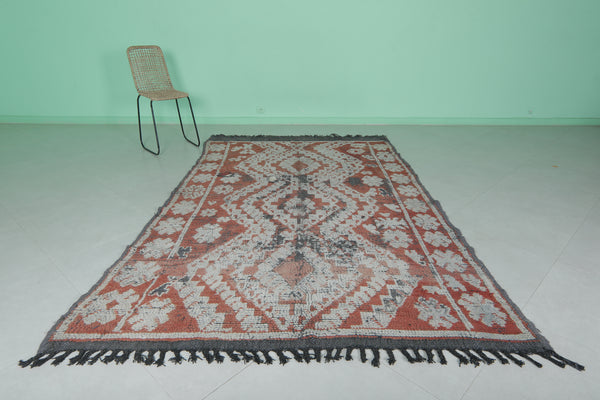Vintage handmade Moroccan berber rug – 5.8 FT X 9.2 FT | Authentic artisan carpet