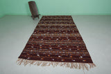 Handwoven Wool & Silk Berber Kilim 5.5 x 10.9 FT – Moroccan Rug with Intricate Design