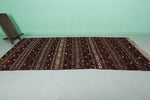 Handwoven Wool & Silk Berber Kilim 5.5 x 10.9 FT – Moroccan Rug with Intricate Design