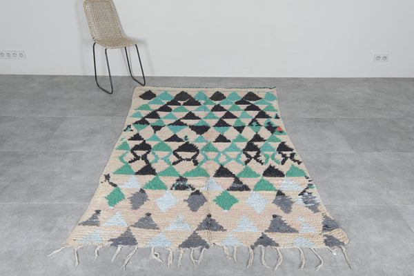 Handmade Moroccan rug 4.5 FT × 7.3 FT | Unique patterned wool rug
