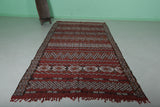 Large Moroccan Berber Rug – 5.6 x 10.3 Feet | Red and White Geometric Patterns