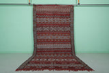 Large Moroccan Berber Rug – 5.6 x 10.3 Feet | Red and White Geometric Patterns