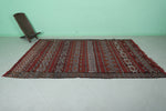 Large Moroccan Berber Rug – 5.6 x 10.3 Feet | Red and White Geometric Patterns