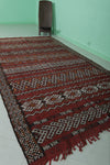 Large Moroccan Berber Rug – 5.6 x 10.3 Feet | Red and White Geometric Patterns