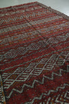 Large Moroccan Berber Rug – 5.6 x 10.3 Feet | Red and White Geometric Patterns