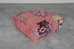 Colorful Boho Floor Cushions - Pink Moroccan Pouf Set