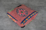 Colorful Boho Floor Cushions - Pink Moroccan Pouf Set
