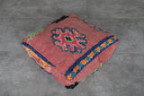 Colorful Boho Floor Cushions - Pink Moroccan Pouf Set