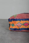 Colorful Boho Floor Cushions - Pink Moroccan Pouf Set