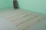 Moroccan Wedding Blanket Rug 4.9 FT x 8.3 FT | Elegant Ivory with Subtle Accents