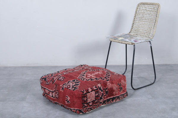 Moroccan vintage ottoman pouf | Handwoven with traditional geometric patterns