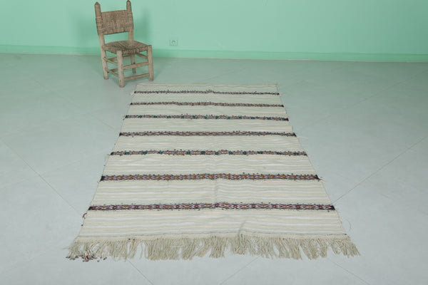 3.7 FT x 6.5 FT Traditional Moroccan wedding rug | Handwoven berber carpet