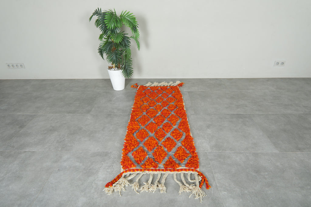 Small vintage geometric Moroccan rug - 2 ft x 5.1 ft