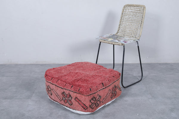 Moroccan azilal ottoman pouf | Handwoven with bold geometric patterns
