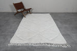 5 x 8 FT Moroccan Rug – Ivory with Subtle Diamond Pattern