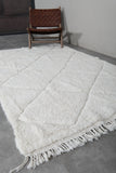 5 x 8 FT Moroccan Rug – Ivory with Subtle Diamond Pattern