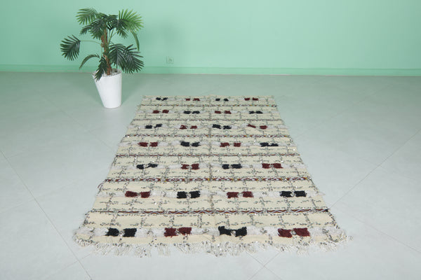 Handwoven Moroccan wedding berber blanket with sequins – 4.2 FT x 6.4 FT