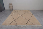 Beige Moroccan Rug with Custom Striped Patterns – Handcrafted Elegance for Any Space