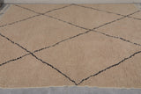 Beige Moroccan Rug with Custom Striped Patterns – Handcrafted Elegance for Any Space