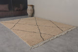 Beige Moroccan Rug with Custom Striped Patterns – Handcrafted Elegance for Any Space