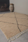 Beige Moroccan Rug with Custom Striped Patterns – Handcrafted Elegance for Any Space