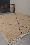 Beige Moroccan Rug with Custom Striped Patterns – Handcrafted Elegance for Any Space