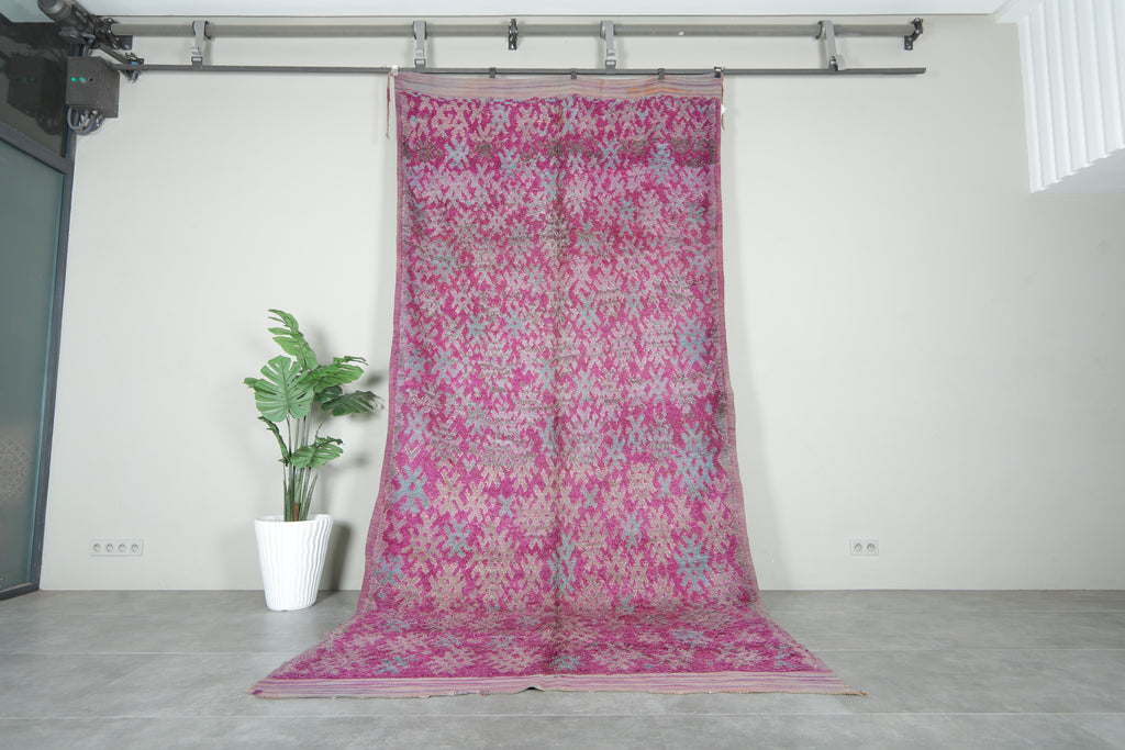 Vintage Moroccan rug - 6.2 ft x 13.3 ft - Handwoven wool rug