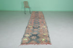 Moroccan Shaggy Runner Rug 2.8 x 11.6 FT | Handmade with Vibrant Accents