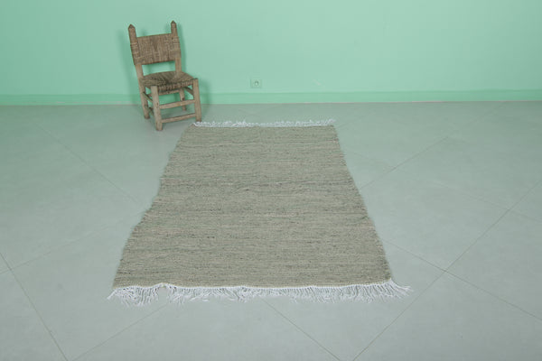 Moroccan rug – Minimalist handwoven beige | 3.3 FT x 5.1 FT