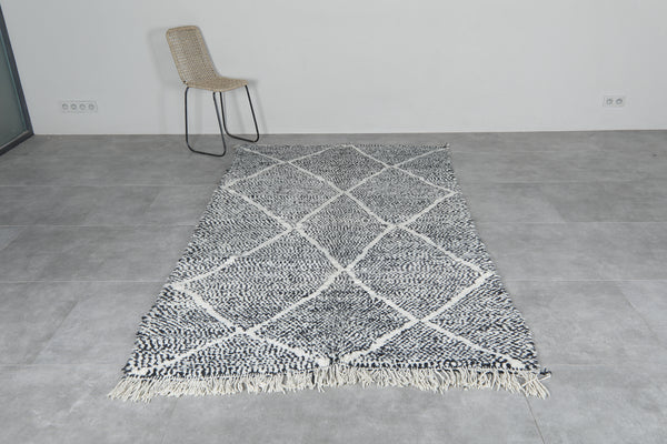 Beni ourain Moroccan rug 4.9 FT × 8.5 FT | Black & white diamond pattern