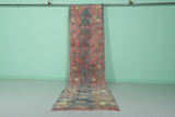 Moroccan Shaggy Runner Rug 2.8 x 11.6 FT | Handmade with Vibrant Accents