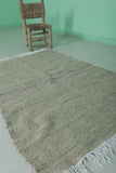 Moroccan Rug – Minimalist Handwoven Beige | 3.3 FT x 5.1 FT