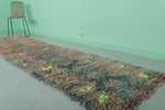 Moroccan Shaggy Runner Rug 2.8 x 11.6 FT | Handmade with Vibrant Accents