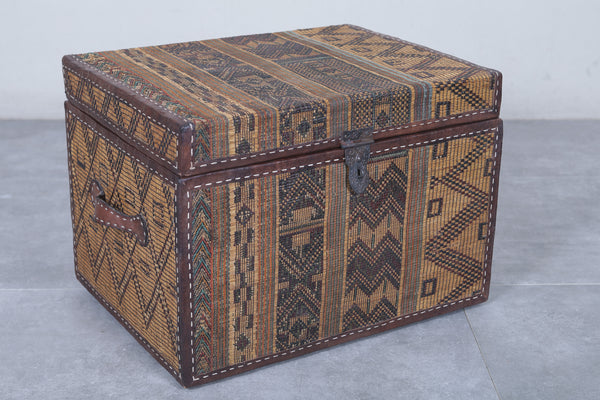 Vintage Moroccan chest  H 16.5 INCHES X W 23.6 INCHES X D 17.7 INCHES
